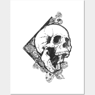 Skull tattoo Posters and Art